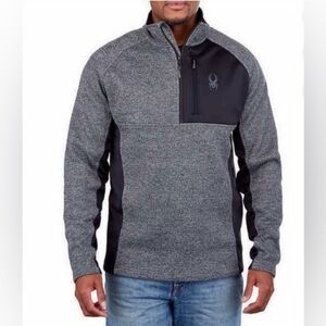 Spyder Pullover Jacket Men's Gray Half Zip Sweater Gait Knit Size Large